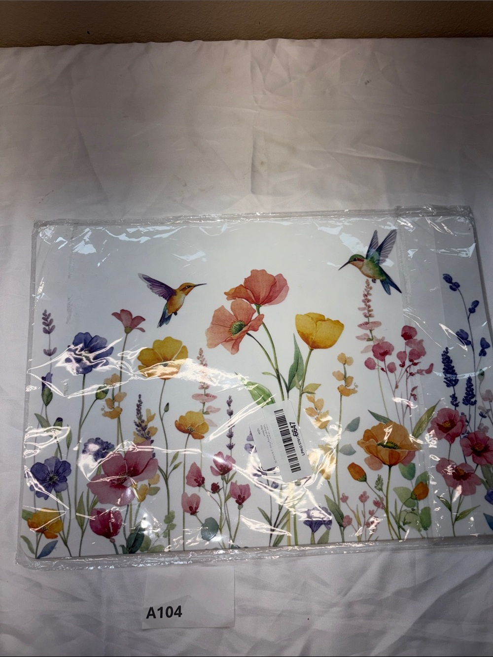 Floral Hummingbird place mat Art CC Print - Multicolor 4 piece